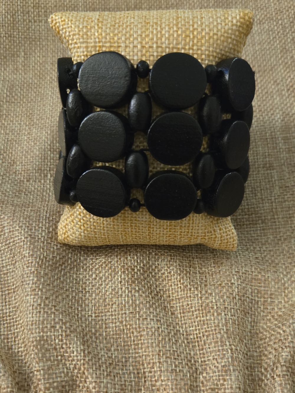 Black Beaded Stretch Bracelet - Women's Accessory
